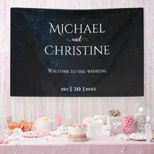 Night sky wedding under the stars banner