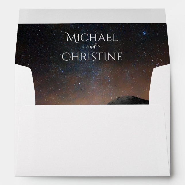 Night sky wedding under the stars envelope (Back (Bottom))