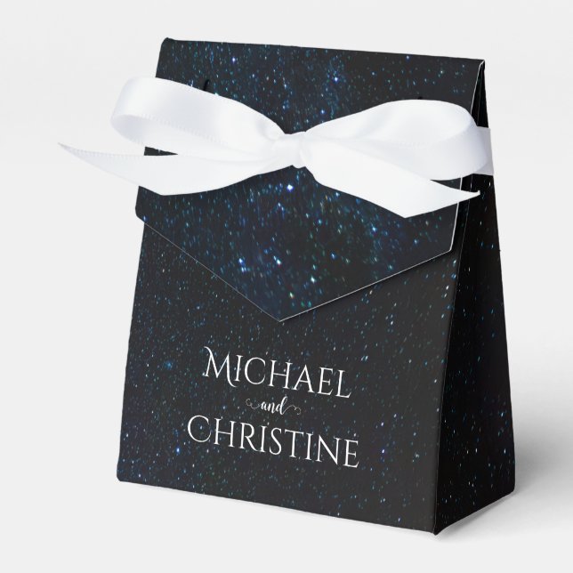 Night sky wedding under the stars favour box (Front Side)