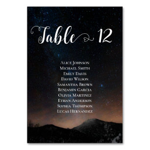 Night sky wedding under the stars table number