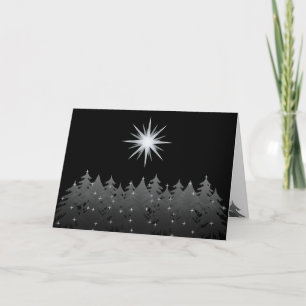 Night Sky White Star Universal Christmas Holiday Card