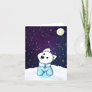 Night sky Winter Westie Thank You Card