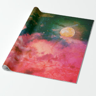 NIGHT SKY WITH KANJI SYMBOL LOVE WRAPPING PAPER