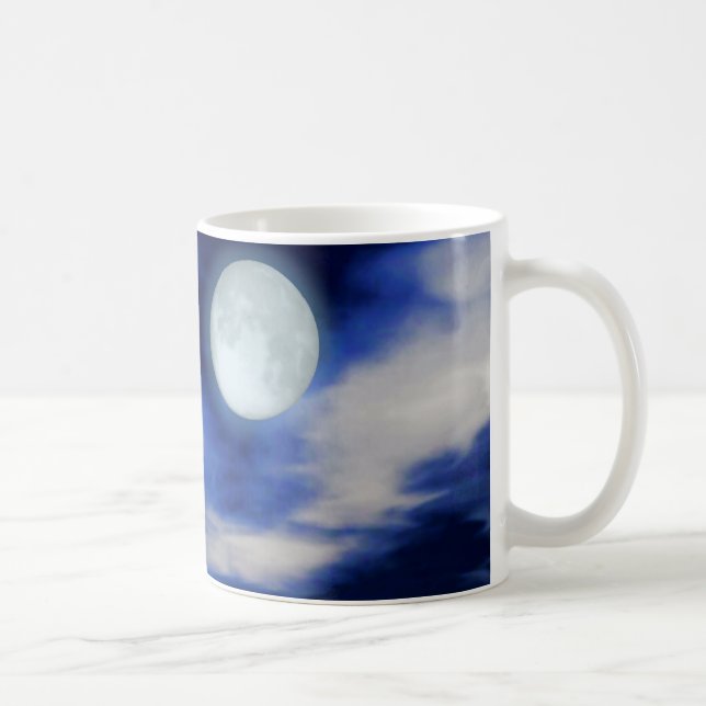 Night Sky with Moon and Clouds Coffee Mug (Right)