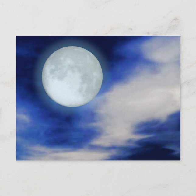 Night Sky with Moon and Clouds Postcard (Front)