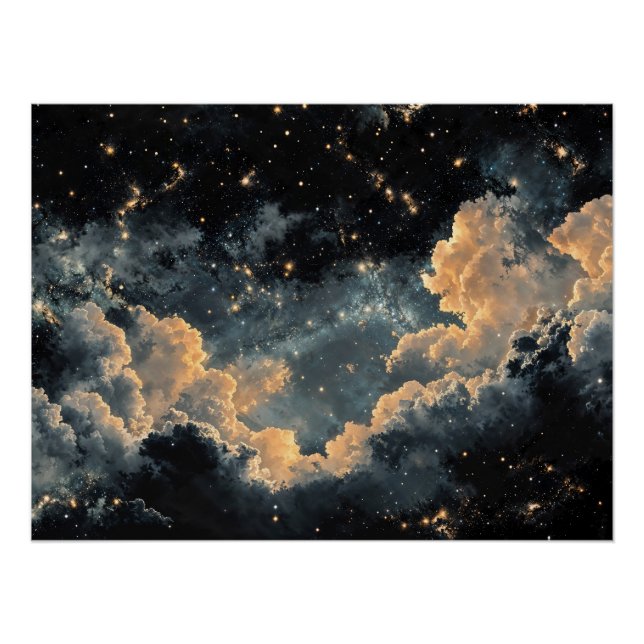 Night sky with stars poster (Front)