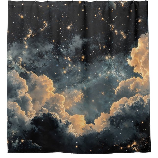 Night sky with stars shower curtain (Front)