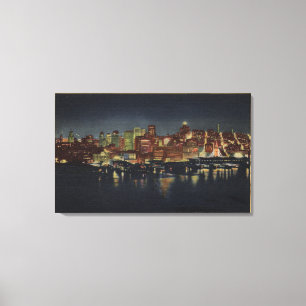 Night Skyline of "The Queen City of the Canvas Print