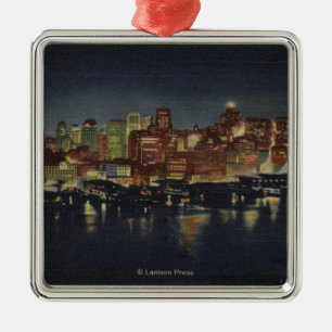 Night Skyline of "The Queen City of the Metal Tree Decoration