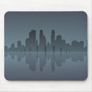 Night Skyline & Silhouettes Mouse Mat