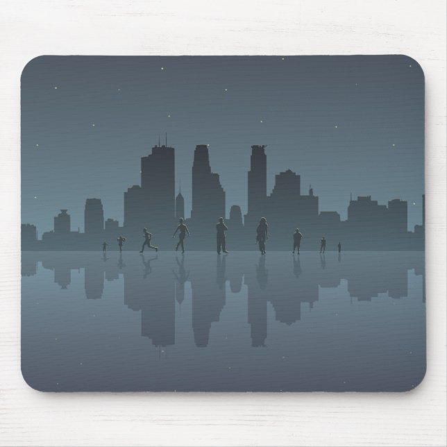 Night Skyline & Silhouettes Mouse Mat (Front)