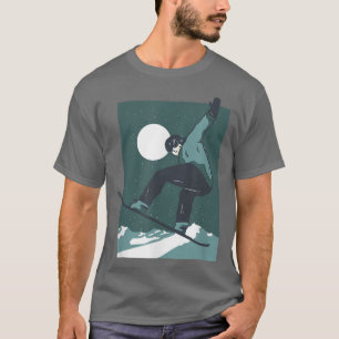 Night Snowboarding Art Men Women Snowboard Snowboa T-Shirt