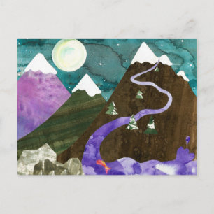 Night Songs Mountains Postcard