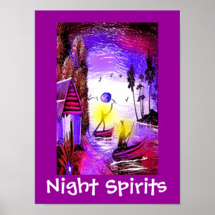 Night spirits art poster