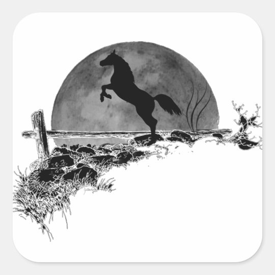 Night Stallion Square Sticker
