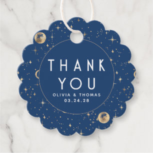 Night Star Celestial Mystical Blue Thank You Favour Tags