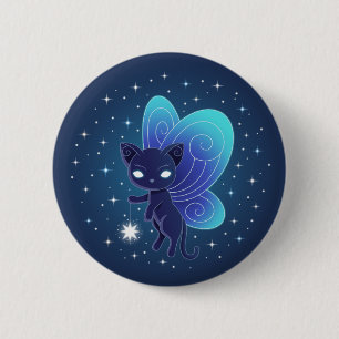 Night Star Fairy Pixie Cat 6 Cm Round Badge