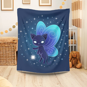 Night Star Fairy Pixie Cat Fleece Blanket