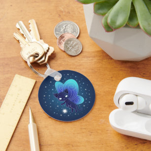 Night Star Fairy Pixie Cat Key Ring
