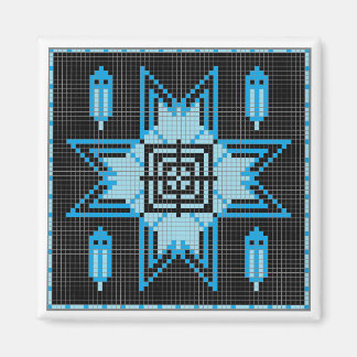 Night Star & Feathers In Blue. Magnet