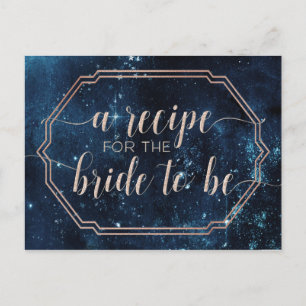 Night Star Sky Celestial Galaxy Bride Recipe Card