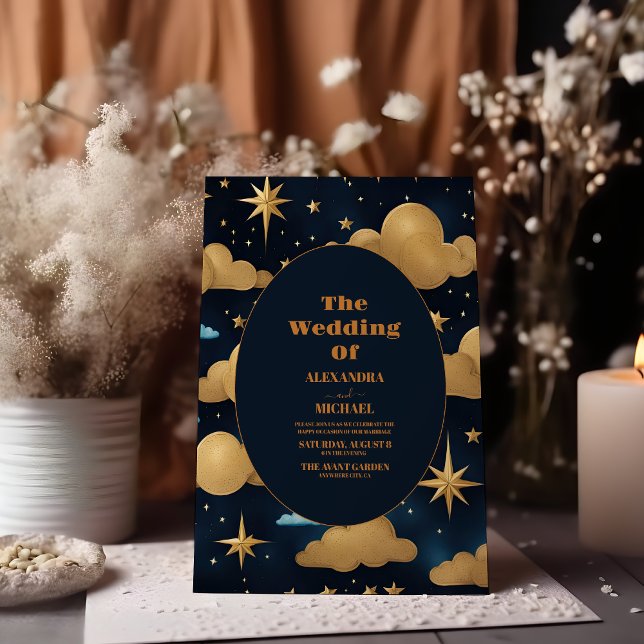 Night Star Sky Celestial Galaxy Wedding Invitation (Creator Uploaded)