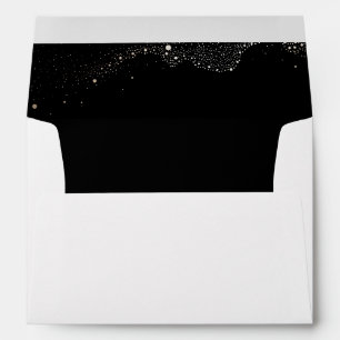 Night Stars Black Wedding Envelopes