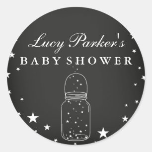 Night Stars - Chalkboard Baby Shower Sticker