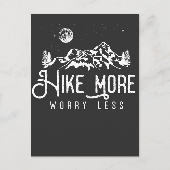 Night Stars Sky Mountains Forest Hiking Camping Postcard (Front)