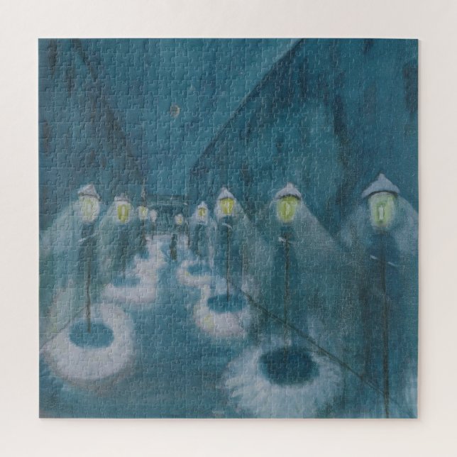 Night Street (Street By Night) (1922) Walter Grama Jigsaw Puzzle (Vertical)