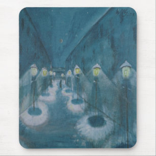Night Street (Street By Night) (1922) Walter Grama Mouse Mat