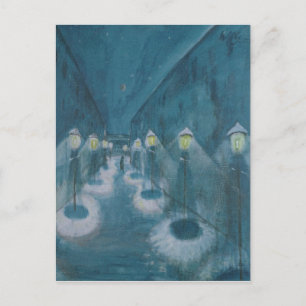 Night Street (Street By Night) (1922) Walter Grama Postcard