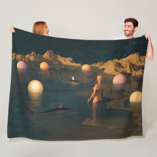 Night Swimming Fleece Blanket
