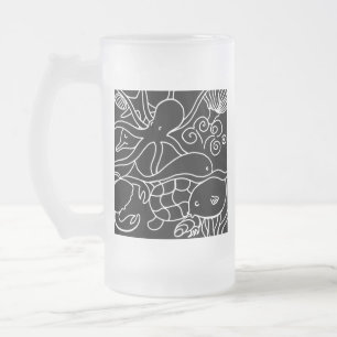 Night Swimming Frosted Glass Beer Mug