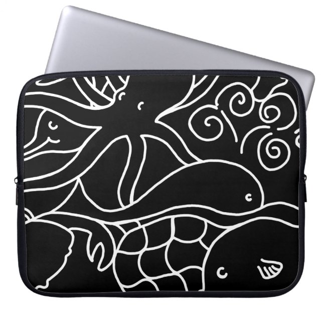 Night Swimming Laptop Sleeve (Front)
