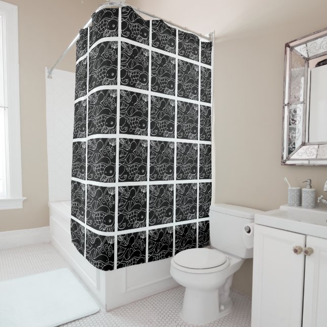Night Swimming Shower Curtain (In Situ)