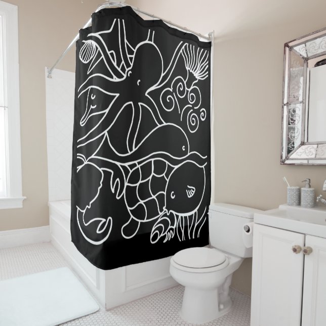 Night Swimming Shower Curtain (In Situ)