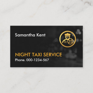 Night Taxi City Lights Bokeh Business Card