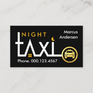 Night Taxi Route Direction Line Business Card