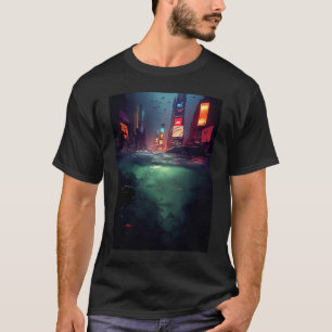Night Time Above The Surface Is Times Square Subme T-Shirt