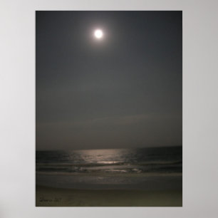 Night time at the Beach Poster
