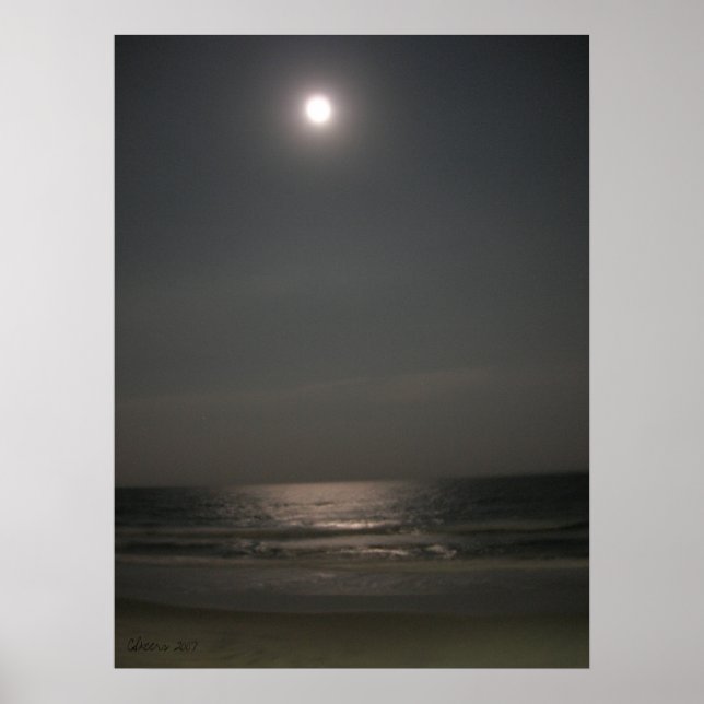 Night time at the Beach Poster (Front)