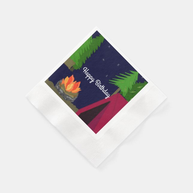 Night Time Campsite Napkin (Corner)