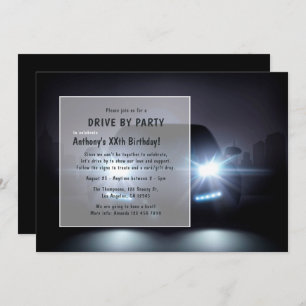 Night Time Drive By Birthday Party Invitation