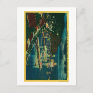 Night Time on Santa Catalina at Avalon Bay Postcard