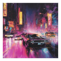 Night-time Street Racing in Vibrant City