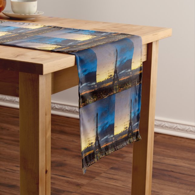 Night to Day over Eiffel tower from Trocadero Short Table Runner (In Situ)