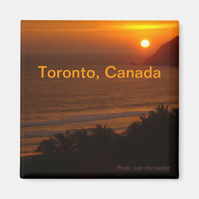 Night Toronto Canada Travel Souvenir Fridge Magnet (Front)