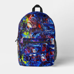 Night town printed backpack