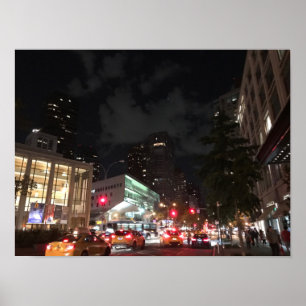 Night Traffic at Lincoln Centre New York City NYC Poster